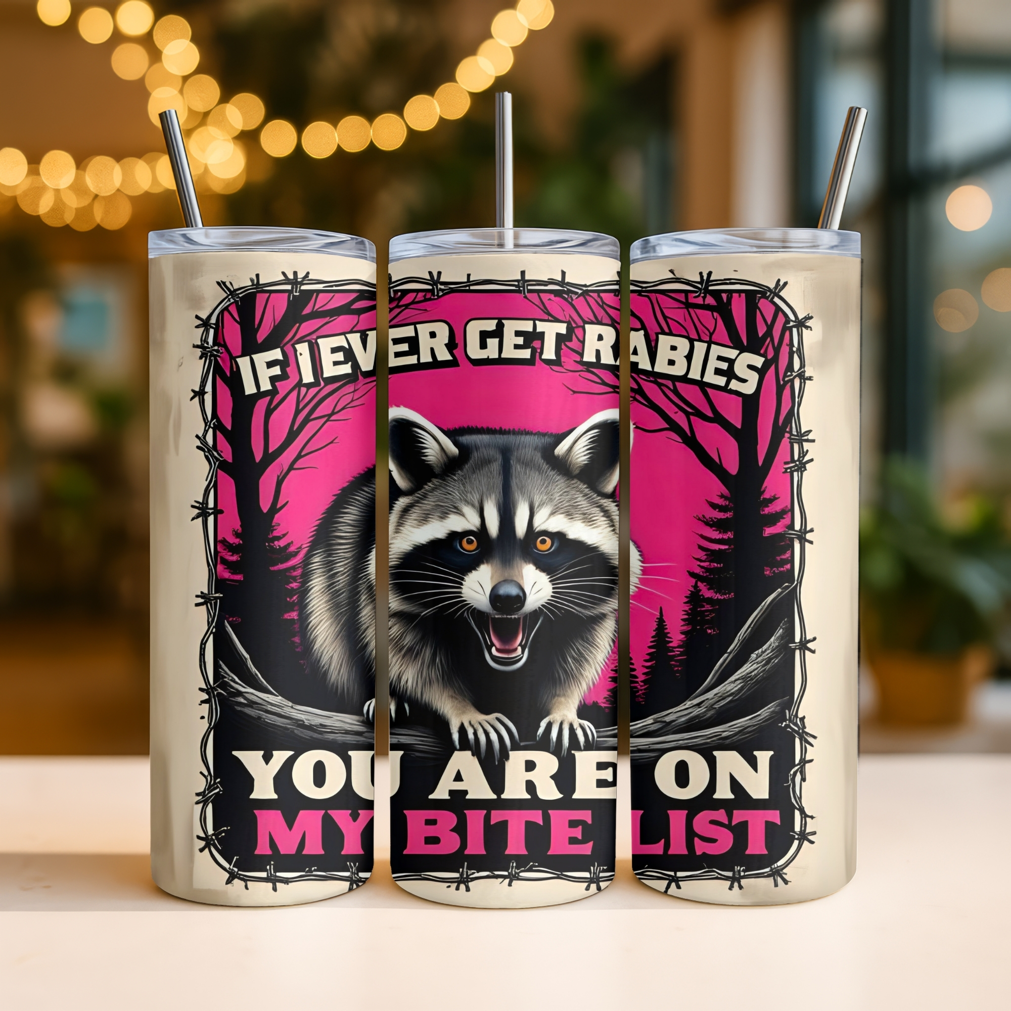Funny Raccoon Stainless Steel 8 Tumbler Set | Digital Download | Sublimation