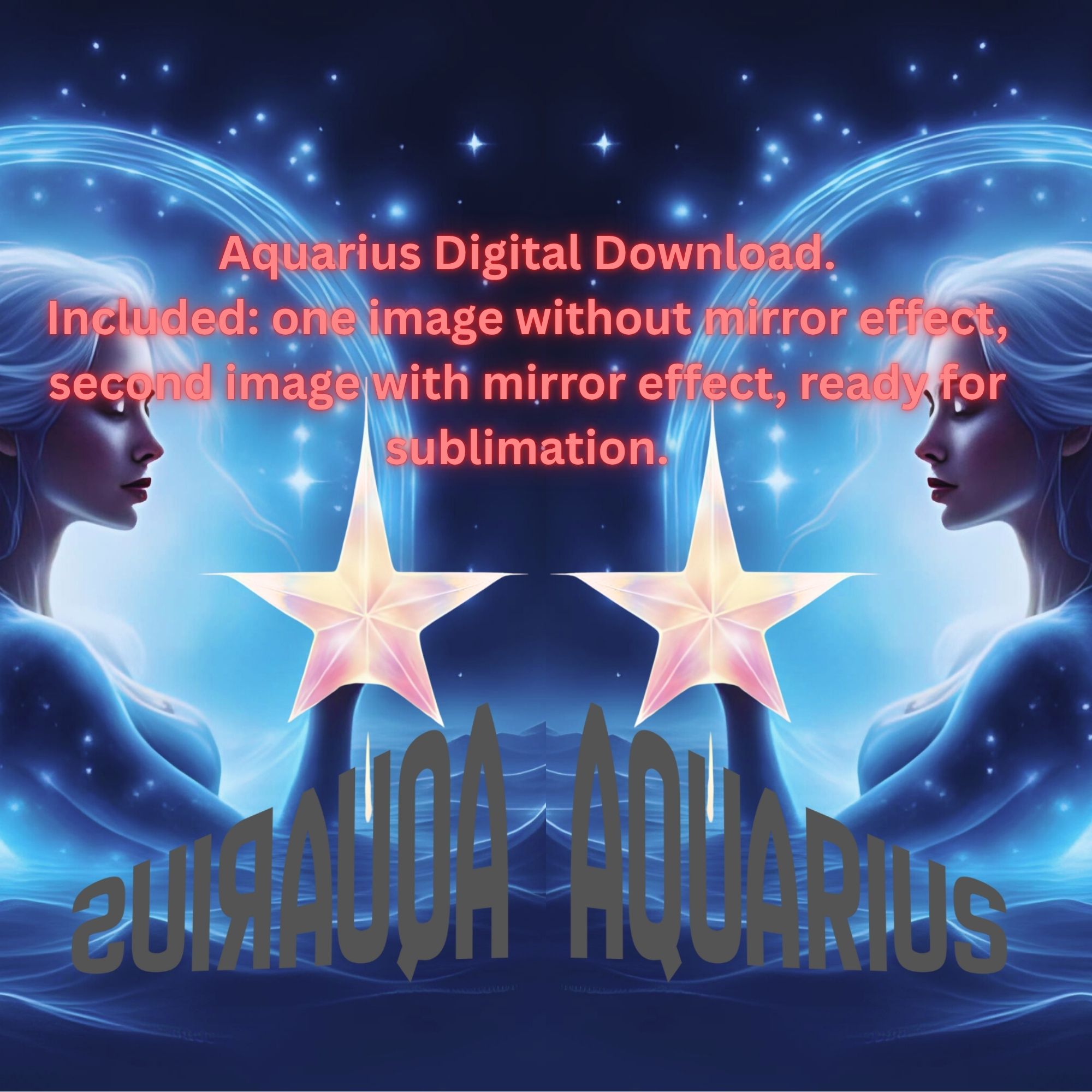 Aquarius Zodiac Sublimation Tumble Wrap | 20oz Skinny/ Straight PNG | Digital Download