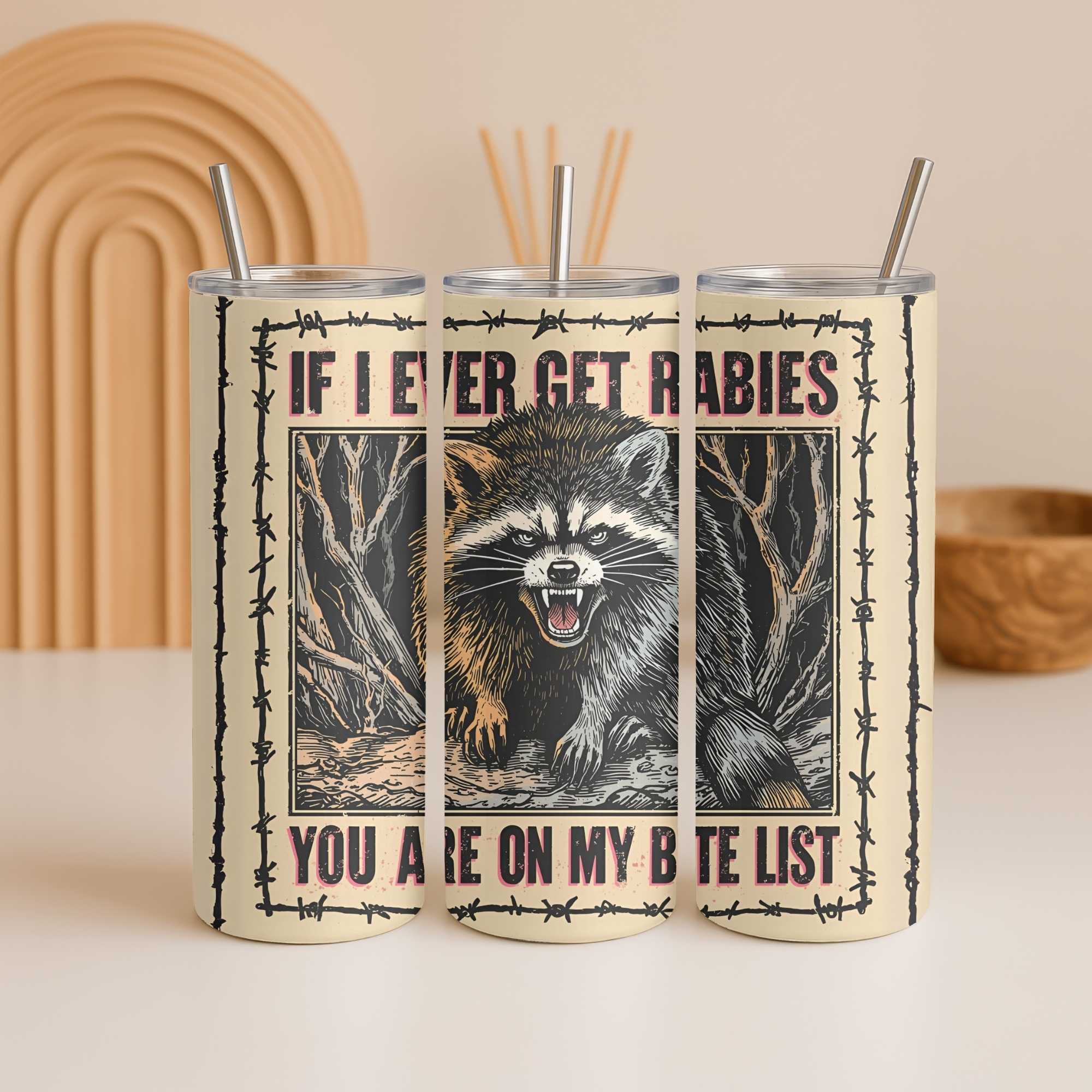 Funny Raccoon Stainless Steel 8 Tumbler Set | Digital Download | Sublimation