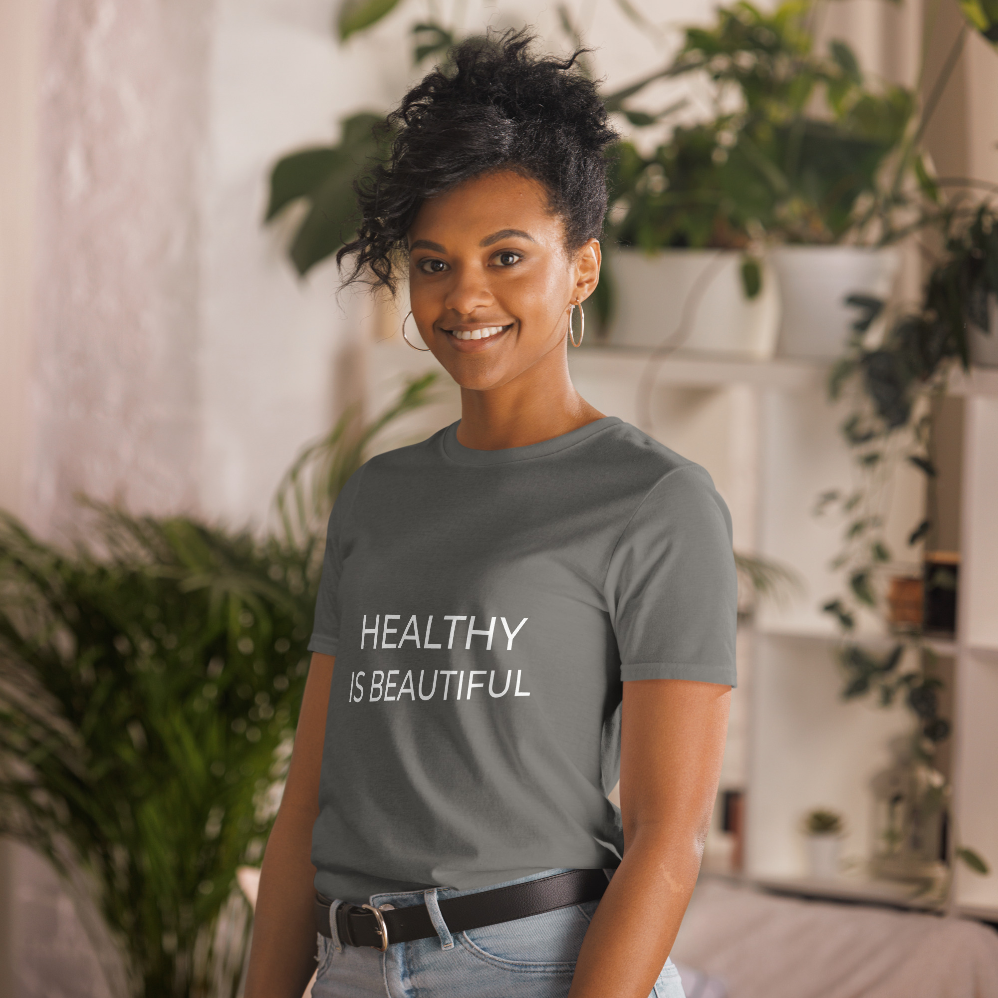 Healthy Is Beautiful – Minimalist Motivational T-Shirt