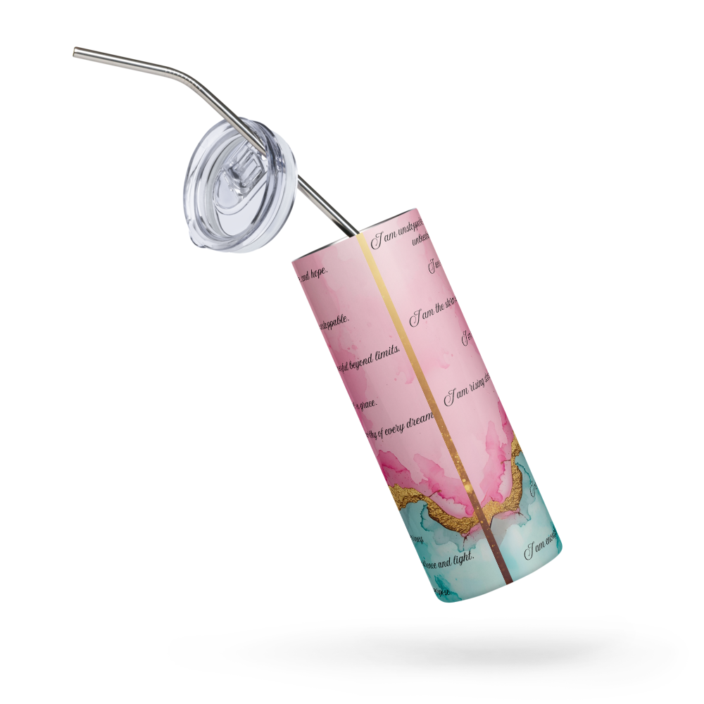 Colourful Marble Stainless Steel Tumbler with 15 quotations 