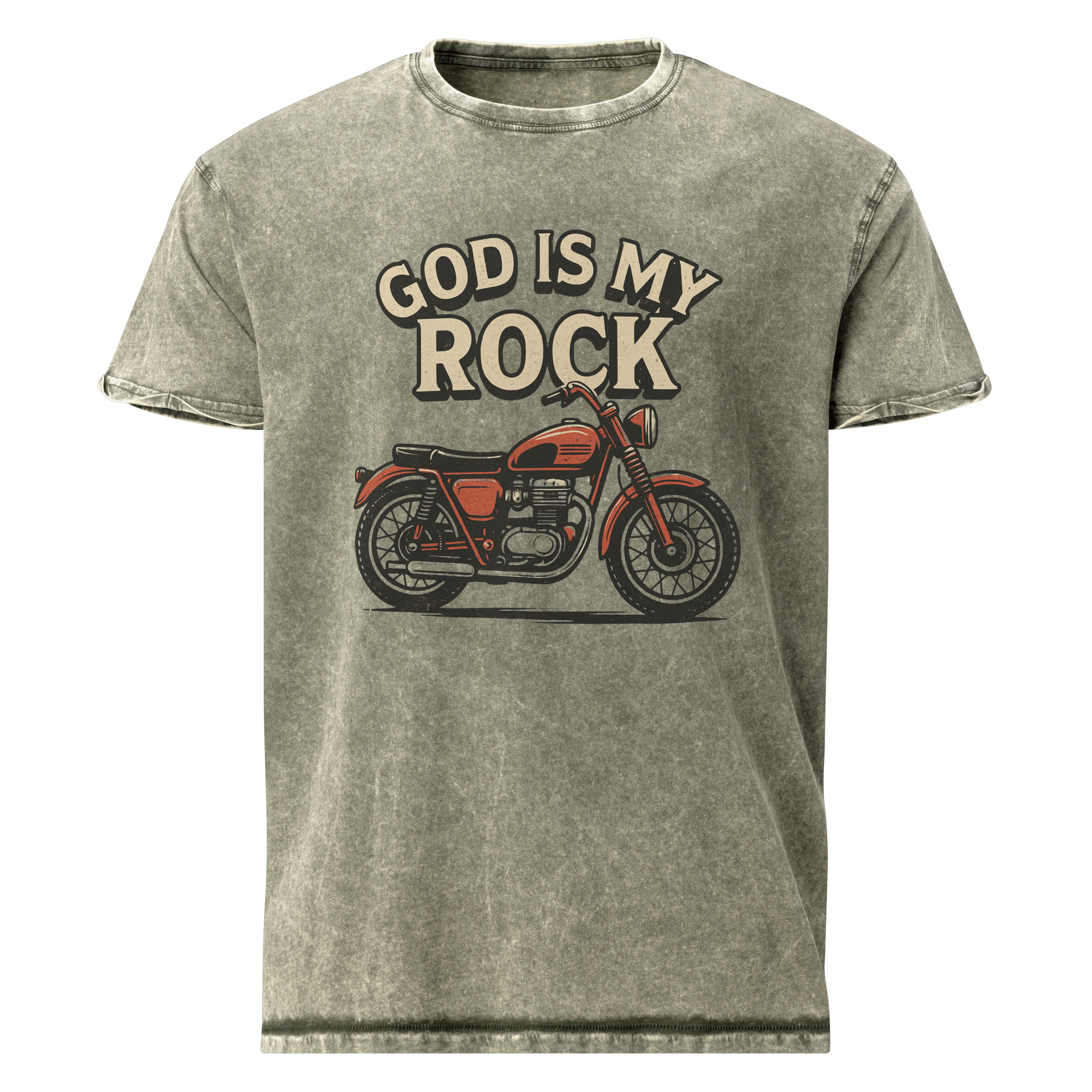 God Is My Rock Motorcycle Graphic T-shirt
