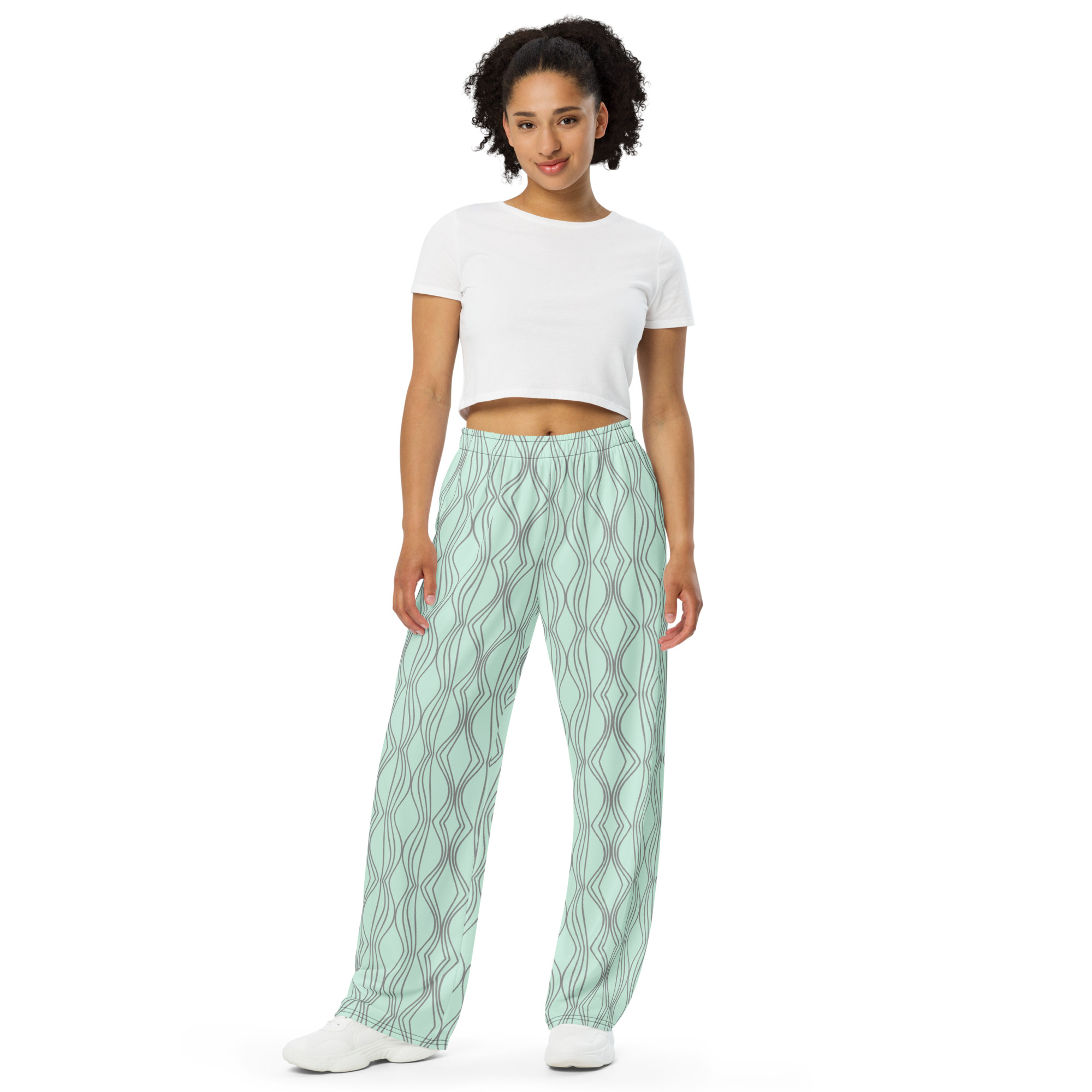 Mint Green Patterned Lounge Pants