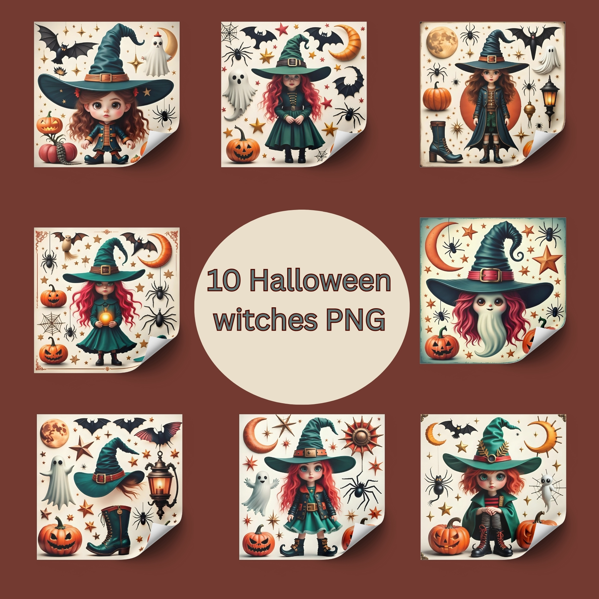 Halloween Witch Stainless Steel  10 Tumbler Set | Digital Downloads | Sublimation