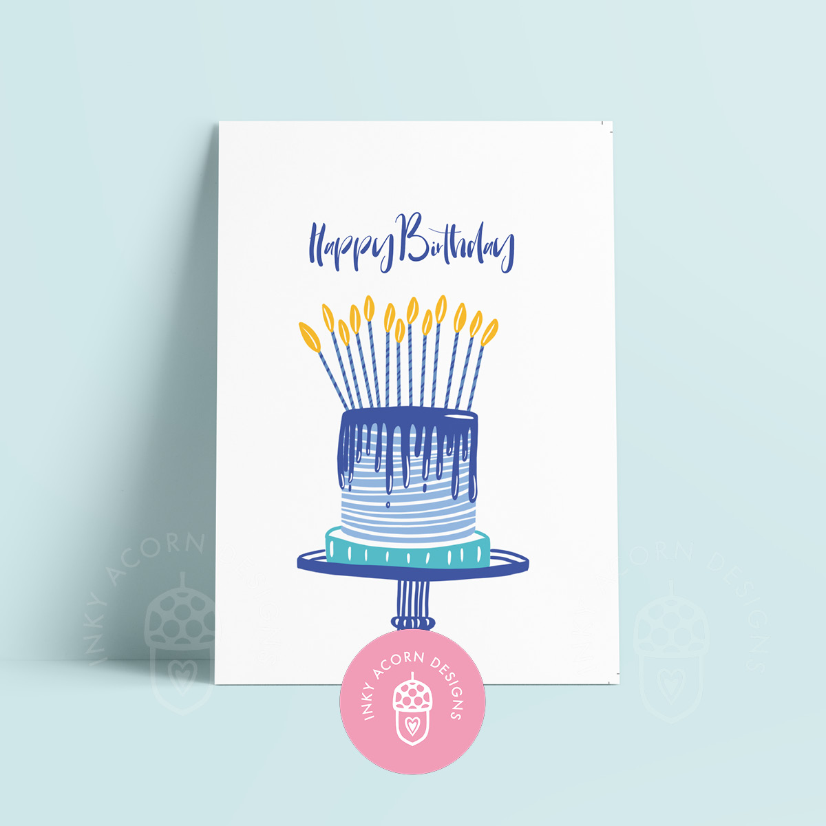 Happy Birthday Drip Cake Greeting Card incl. postage