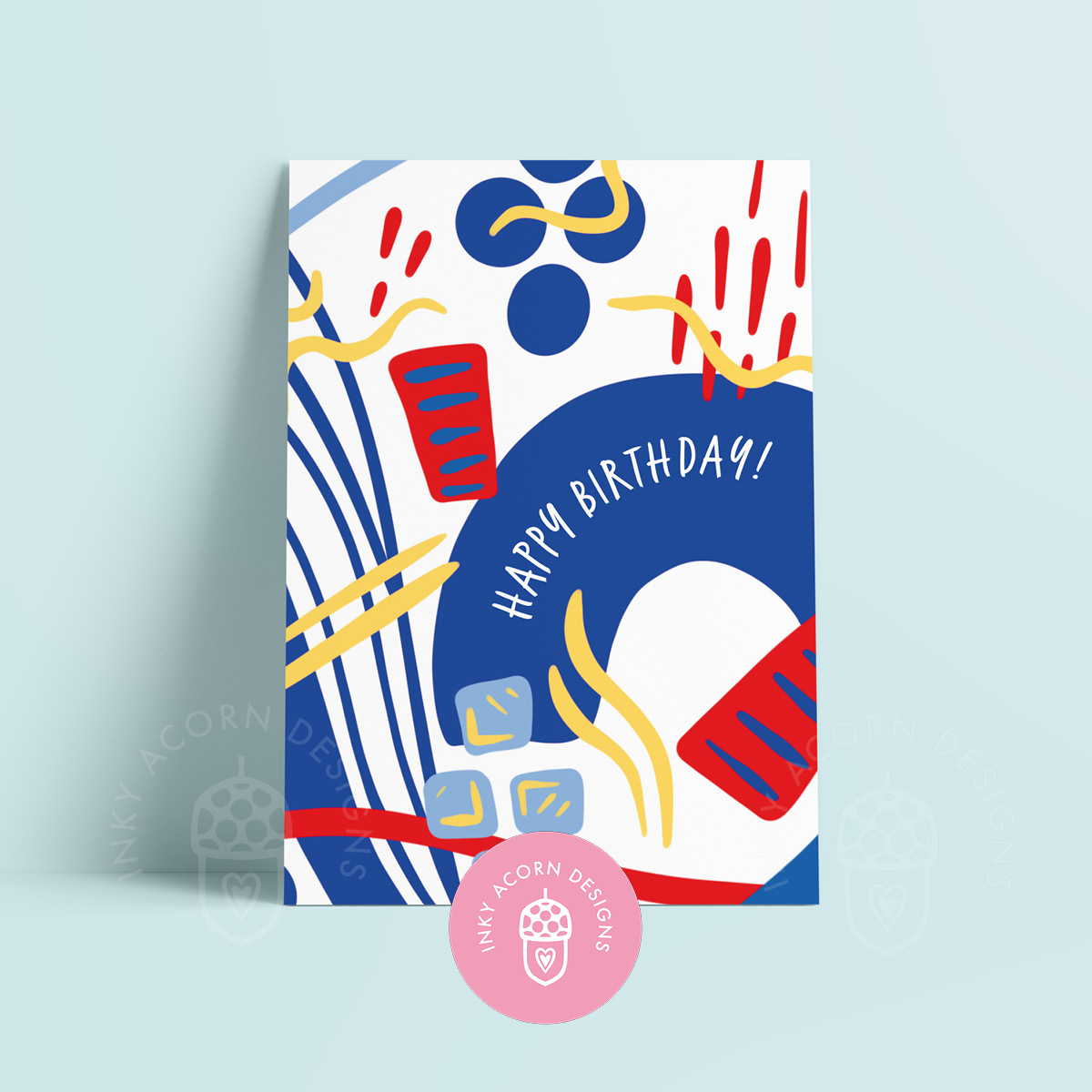 Colorful Abstract Birthday Card incl. postage