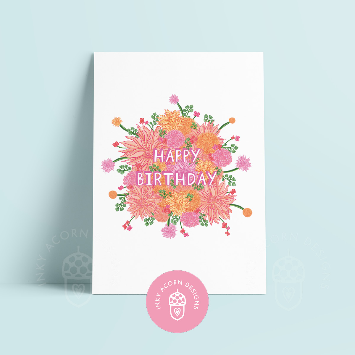 Happy Birthday Floral Greeting Card incl. postage