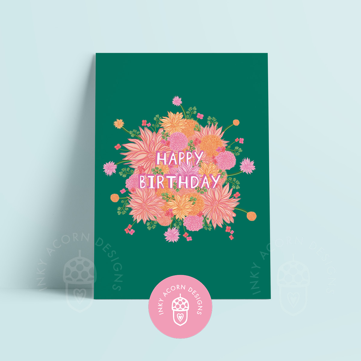 Floral Happy Birthday Card incl. postage