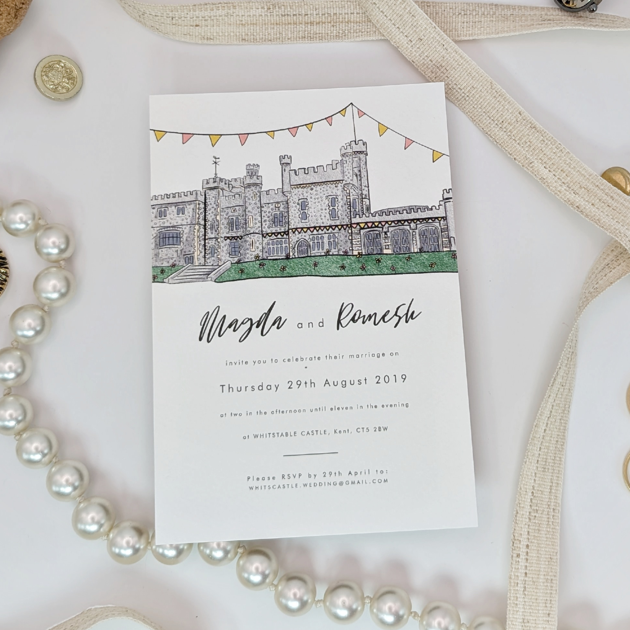 Whitstable Castle Wedding Stationery