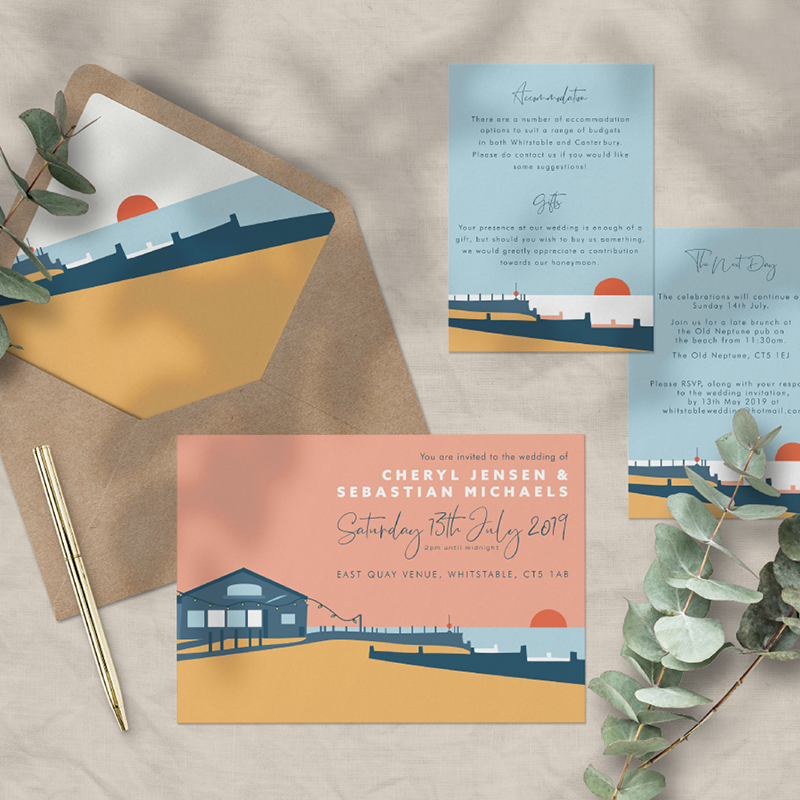 East Quay Venue Wedding Stationery