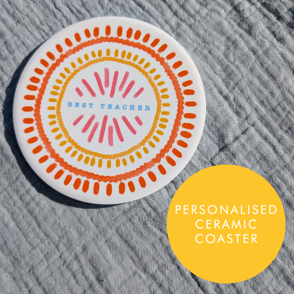 Personalised Vibrant Sunshine Coaster
