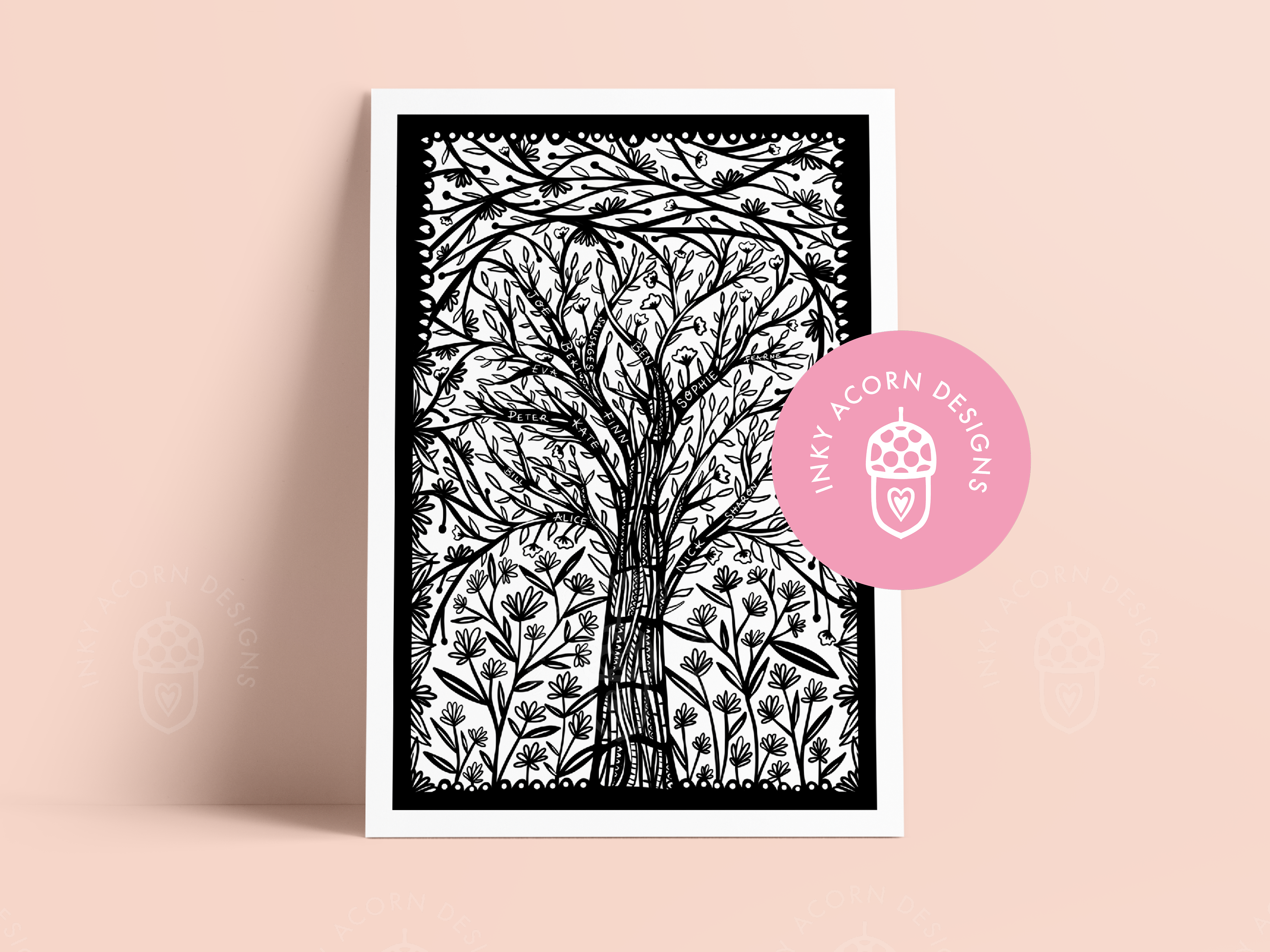Personalised Family Tree Print
