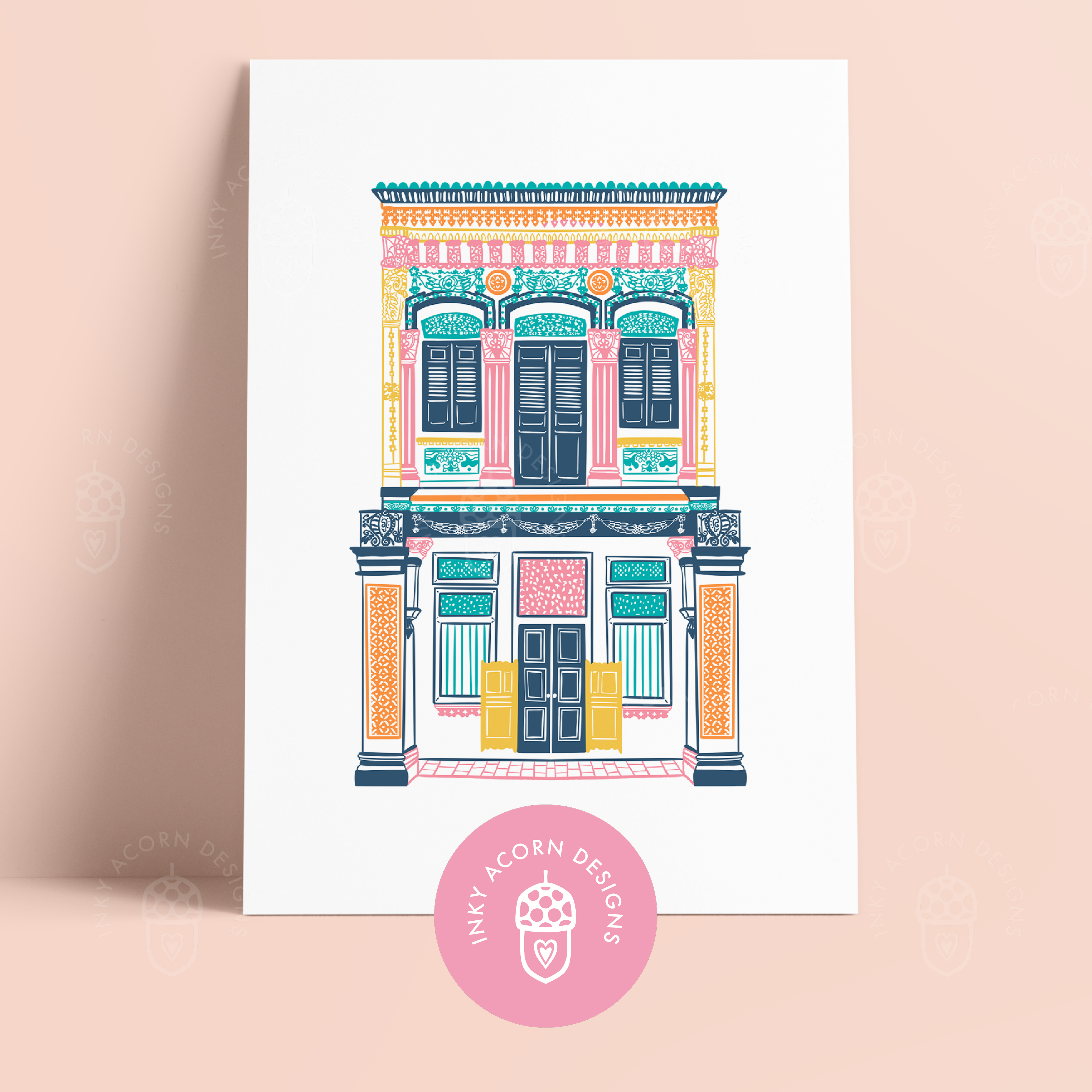 Singapore Shophouse Print