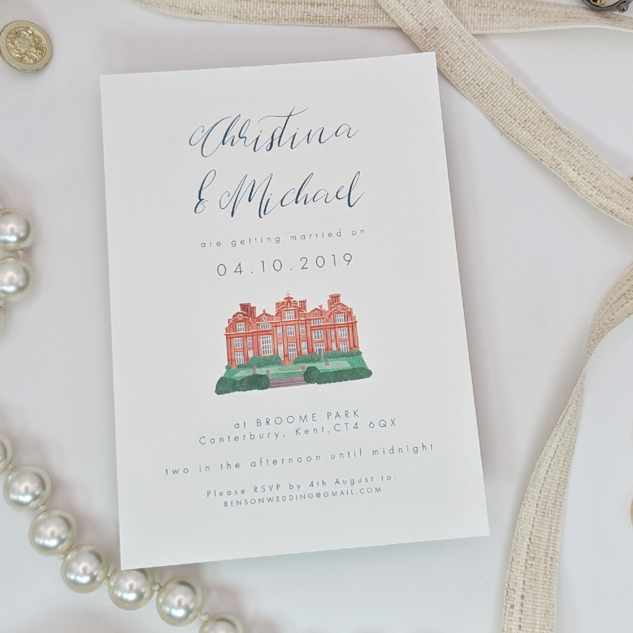 Broome Park Wedding Stationery