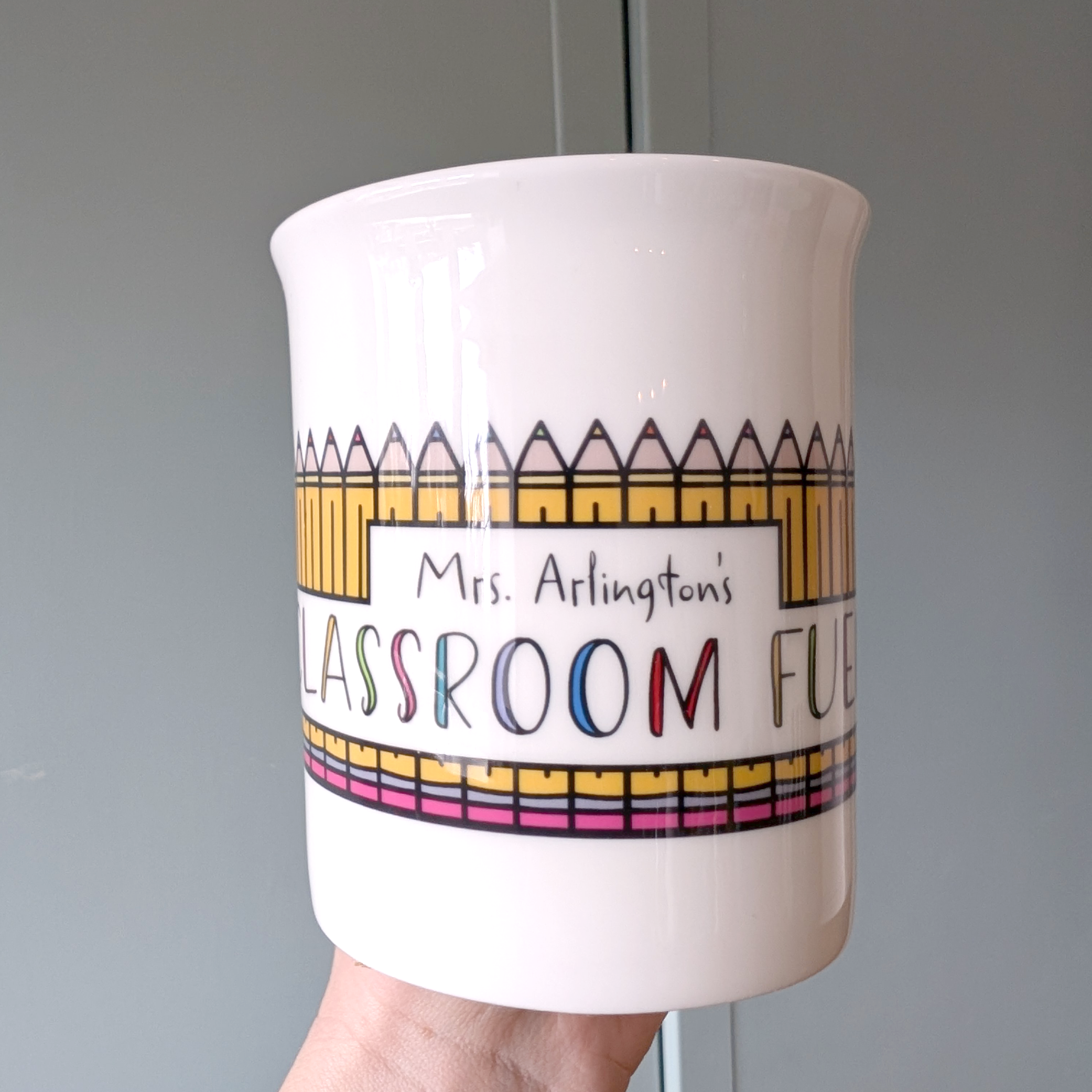 Classroom Fuel Pencils - Personalised China Teacher Mug