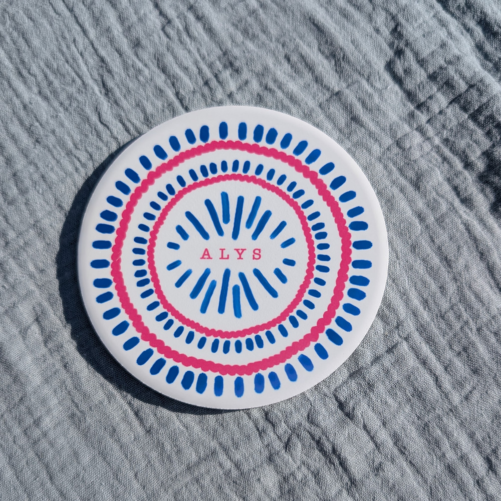 Personalised Vibrant Mediterranean Style Coaster