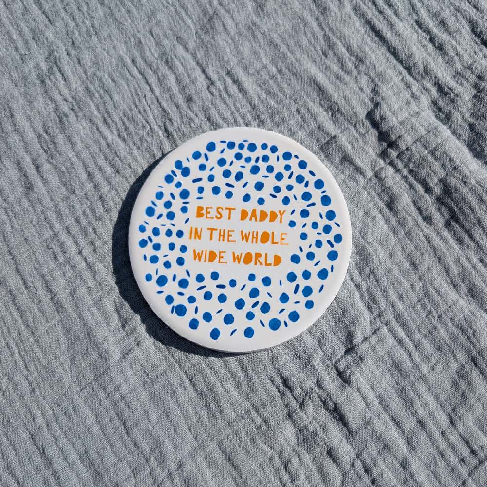 Personalised Father's Day Dotty Coaster