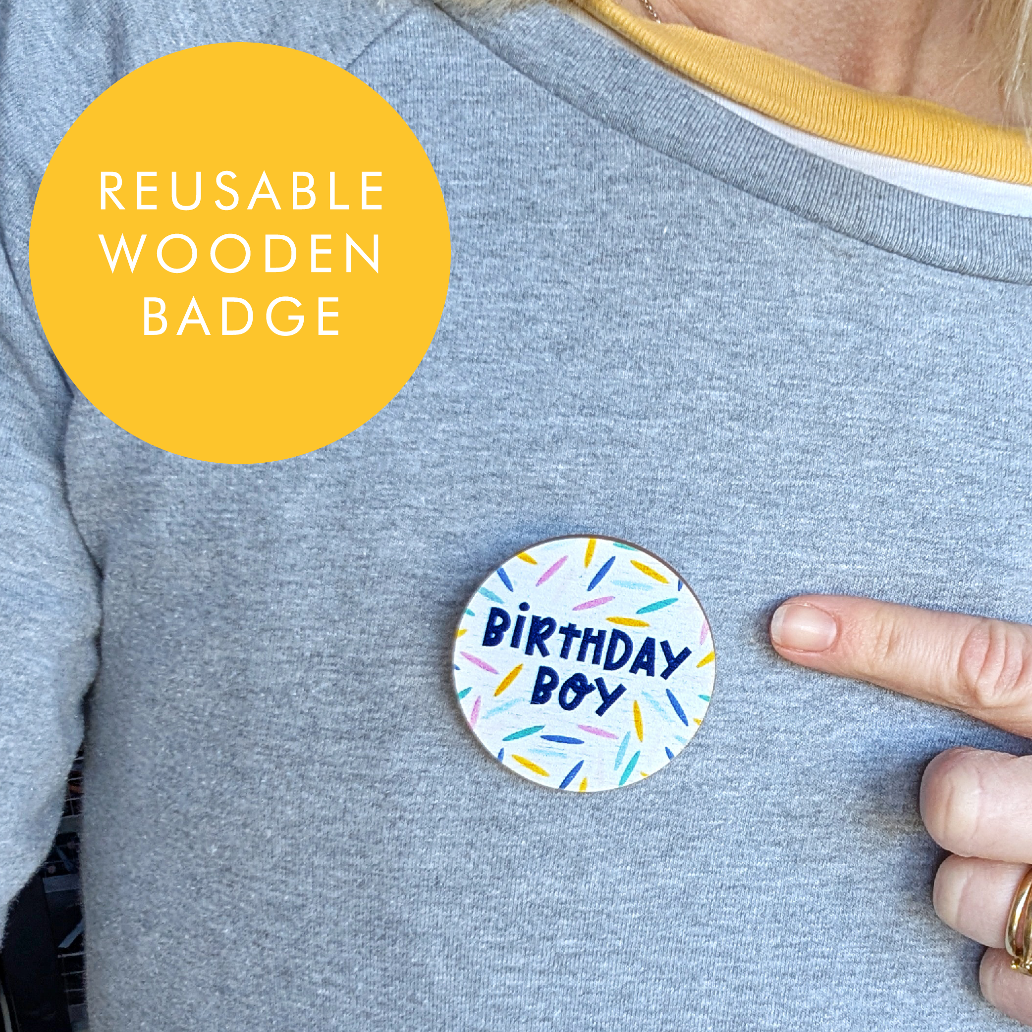 Birthday Boy Wooden Badge