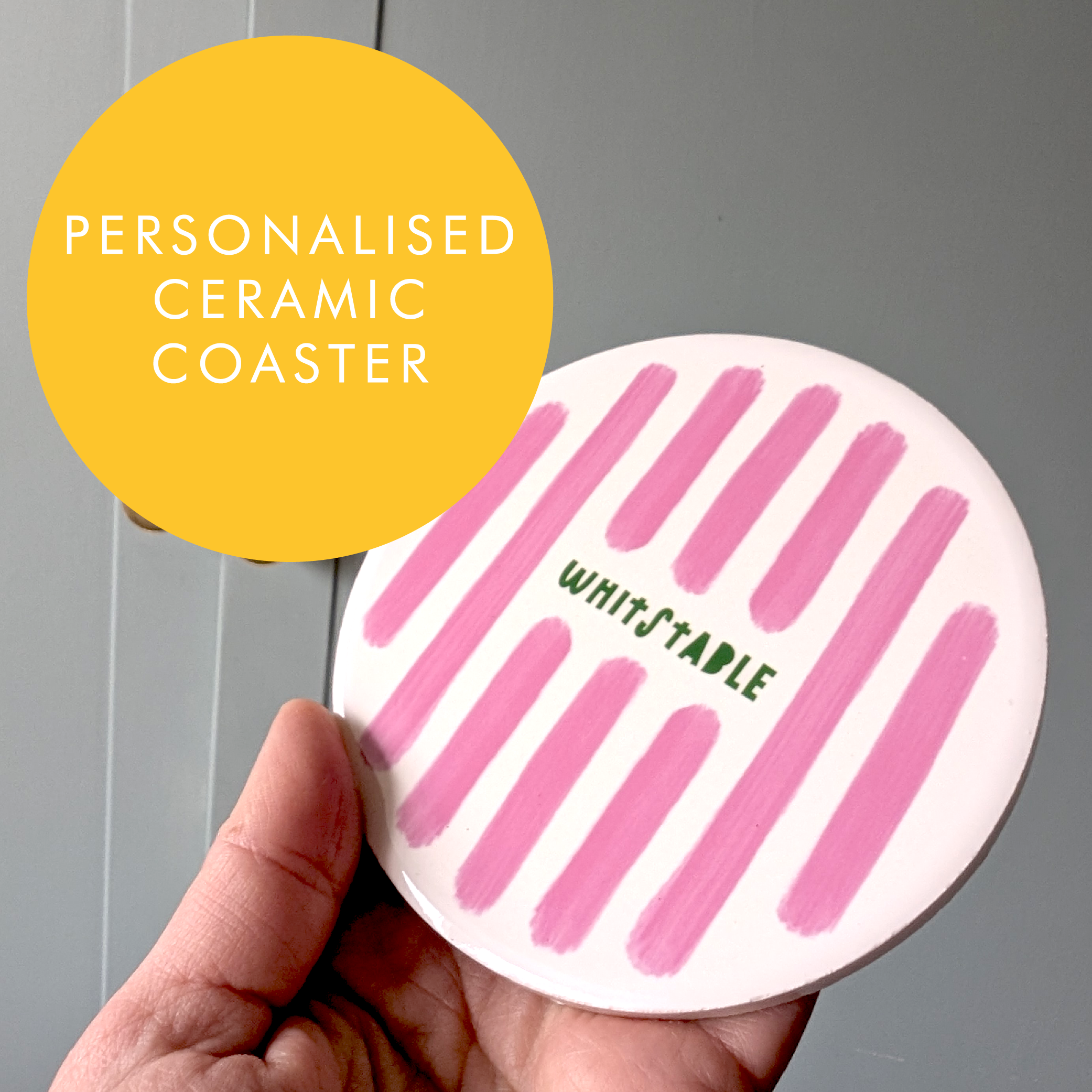 Personalised Mediterranean Stripe Coaster