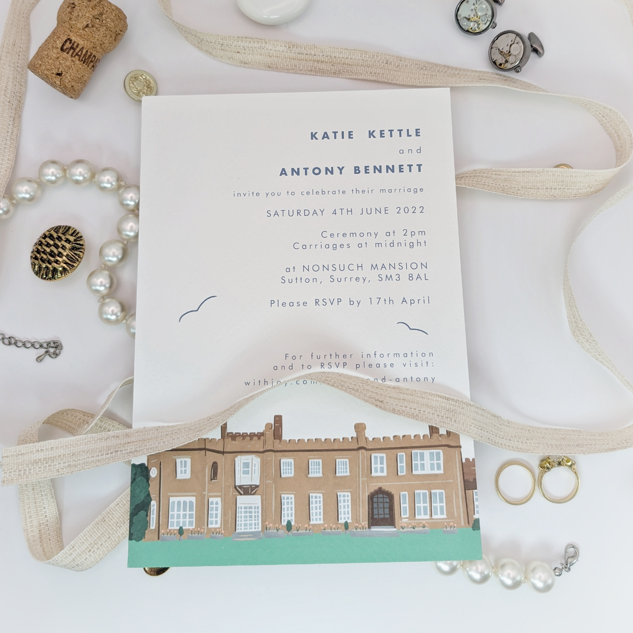 Nonsuch Mansion Wedding Stationery
