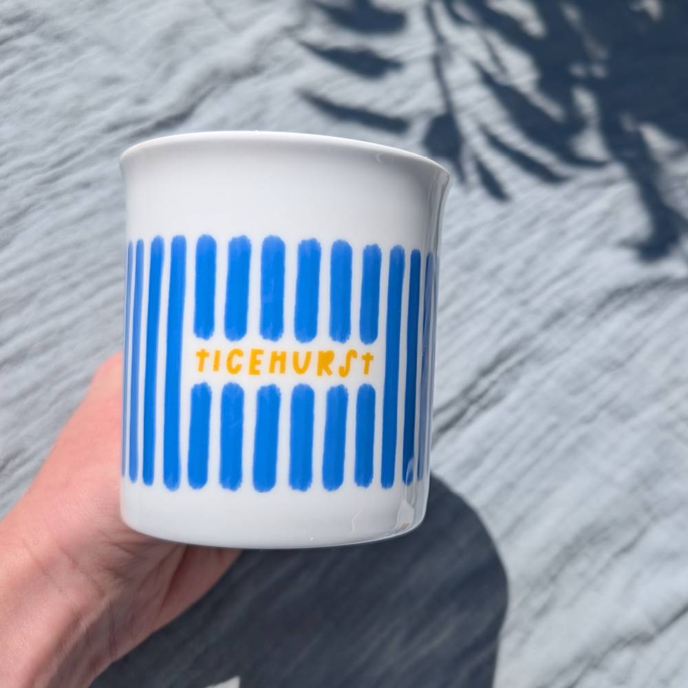 Blue Stripes Personalised China Mug