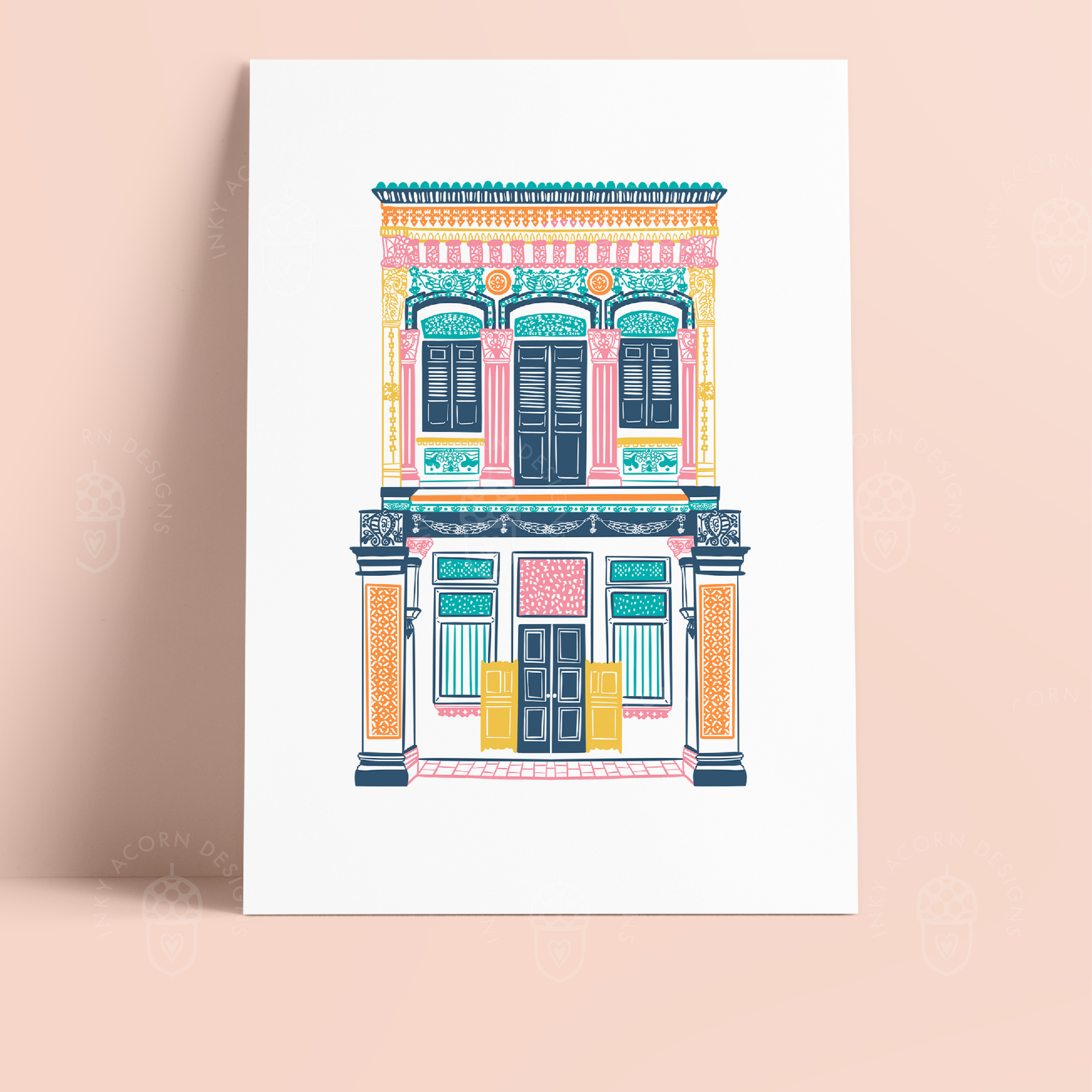 Singapore Shophouse Print