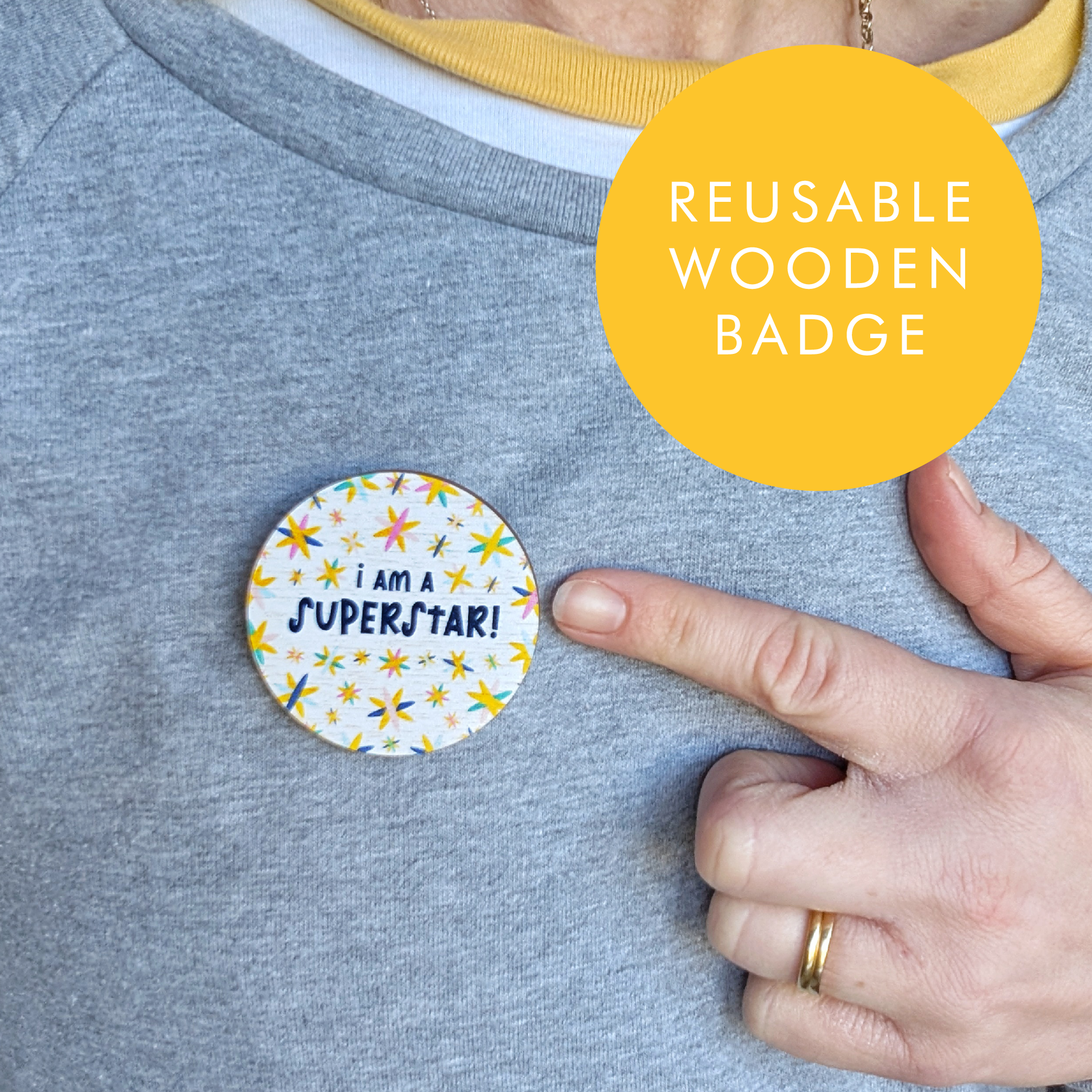 Superstar Wooden Badge