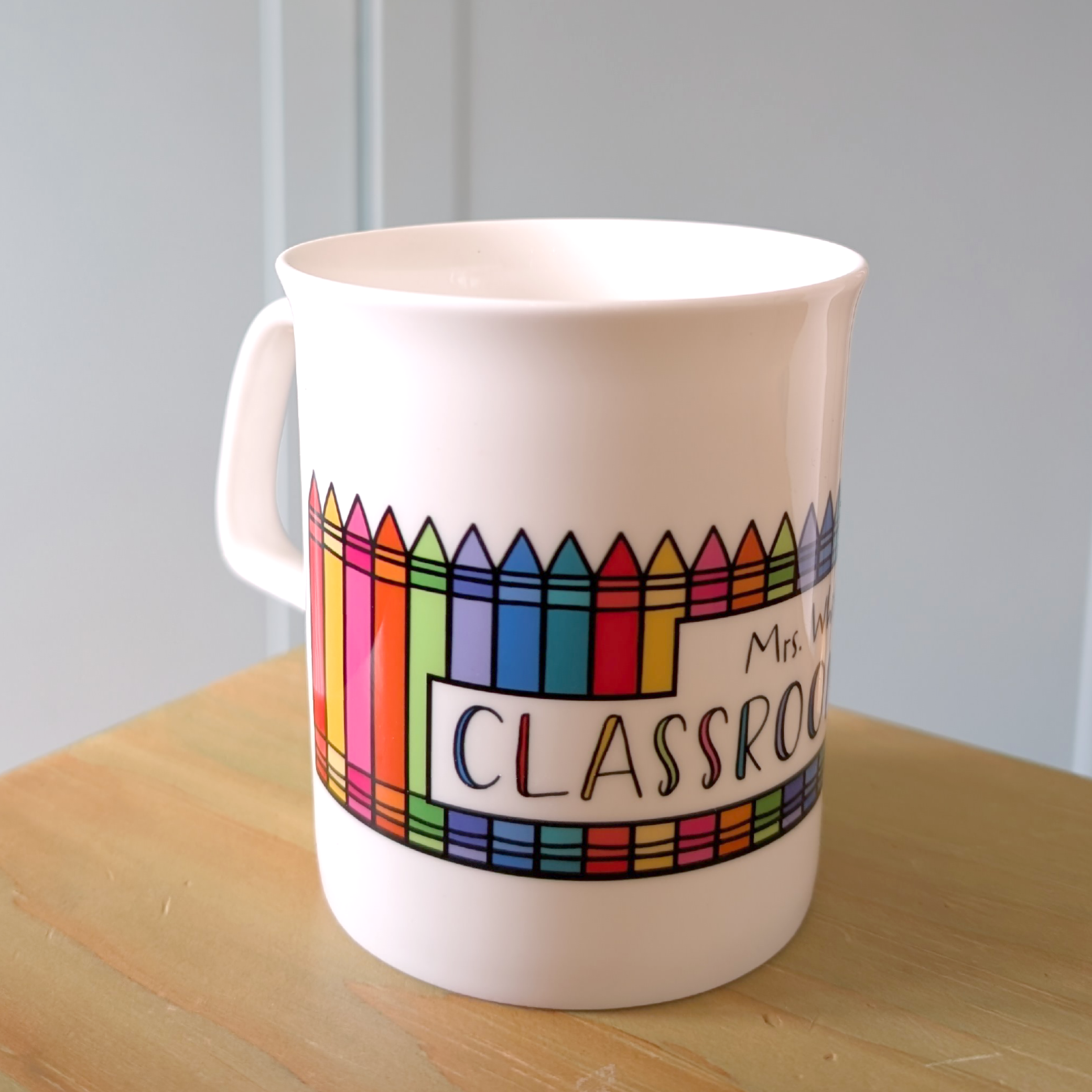 Classroom Fuel Crayons - Personalised China Teacher Mug