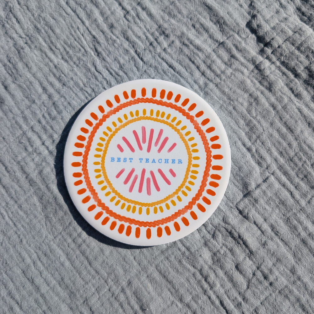 Personalised Vibrant Sunshine Coaster