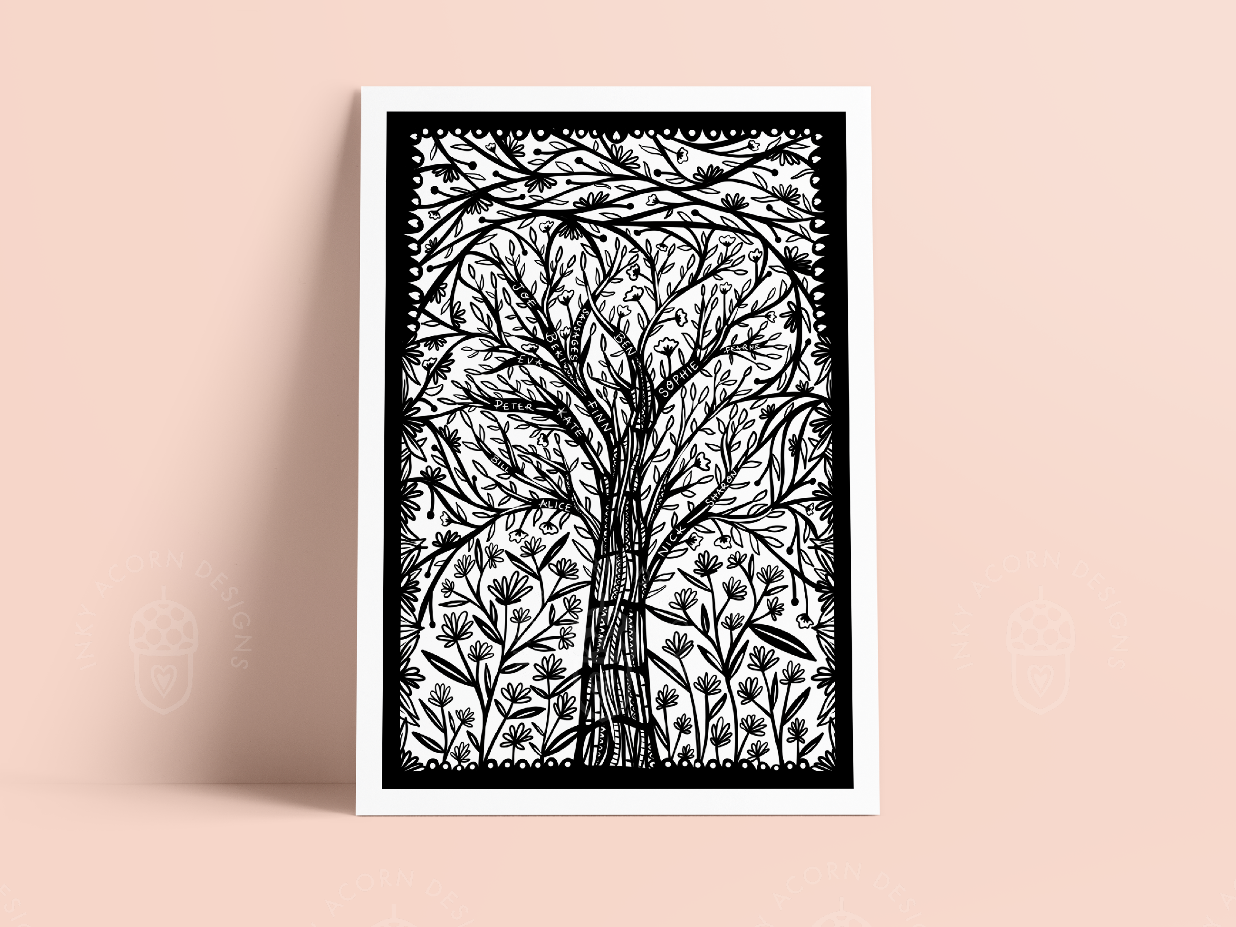 Personalised Family Tree Print