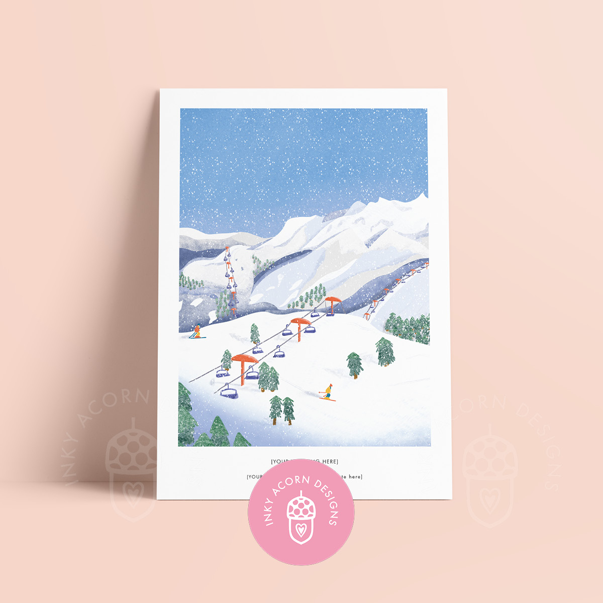 Personalised Skiing Print