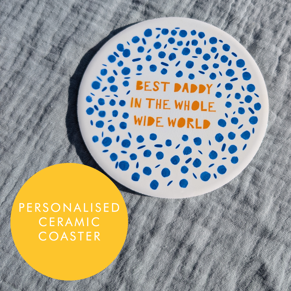 Personalised Father's Day Dotty Coaster