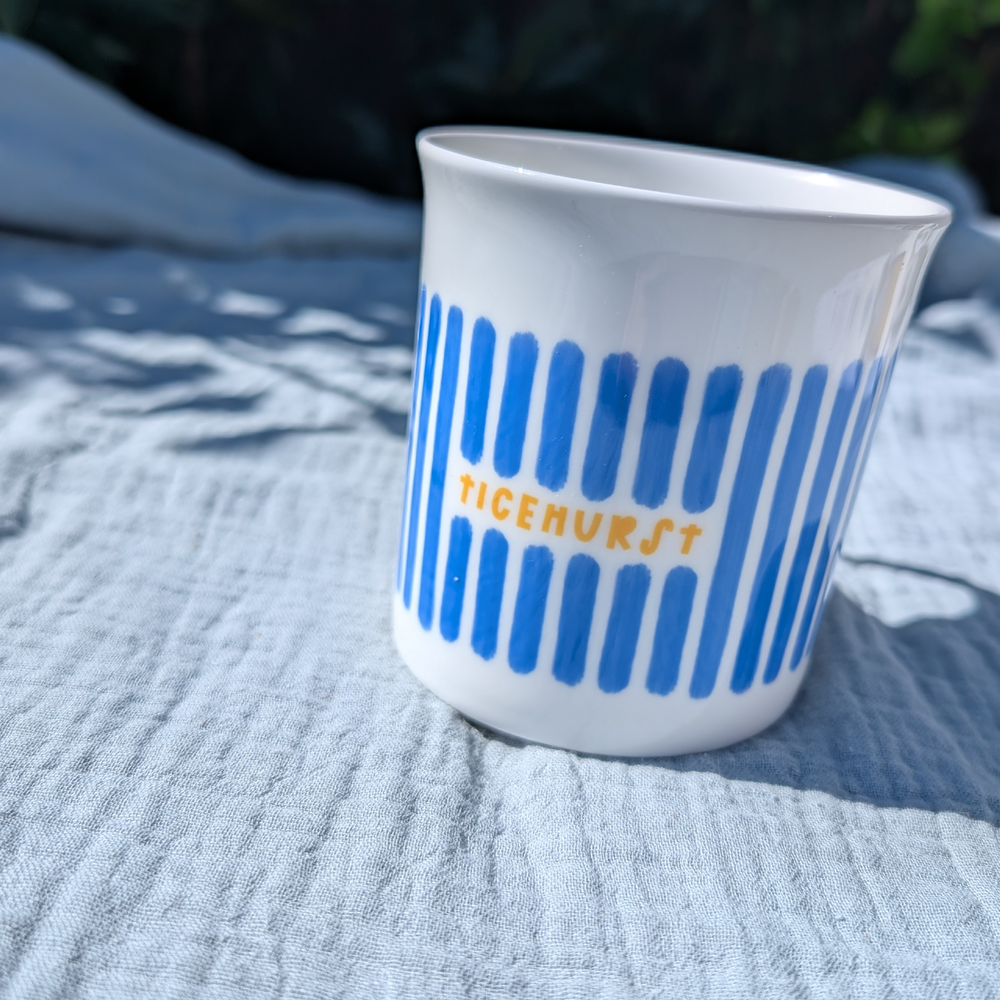 Blue Stripes Personalised China Mug