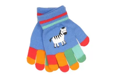 Kids’ colorful zebra gloves