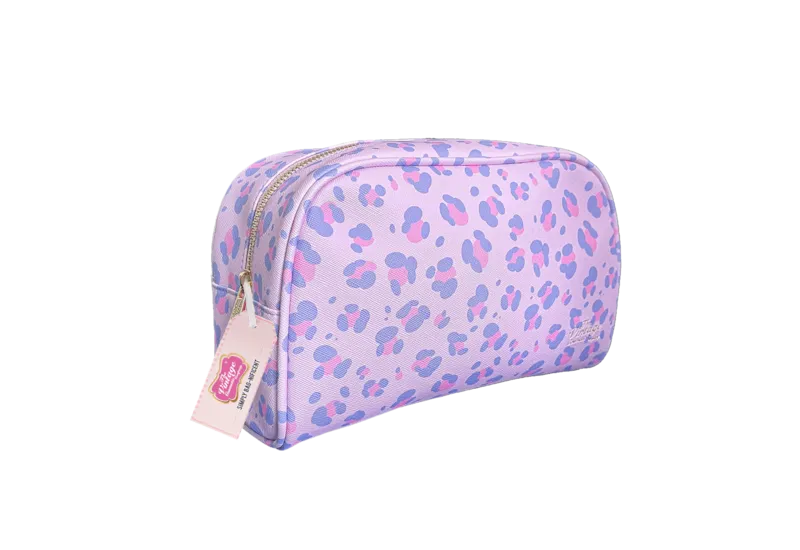 Purple Leopard Print Cosmetic Bag