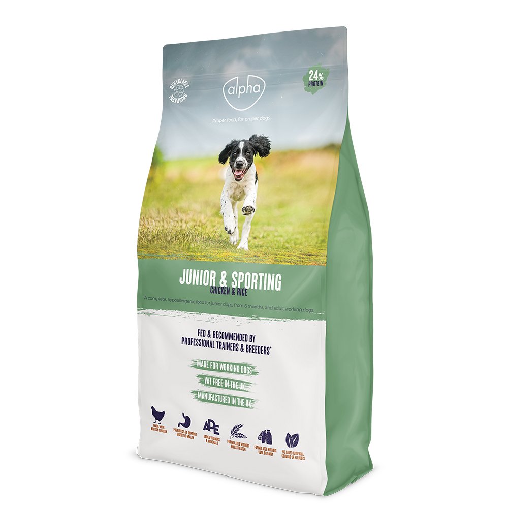 Alpha Junior & Sporting Chicken & Rice Dog Food