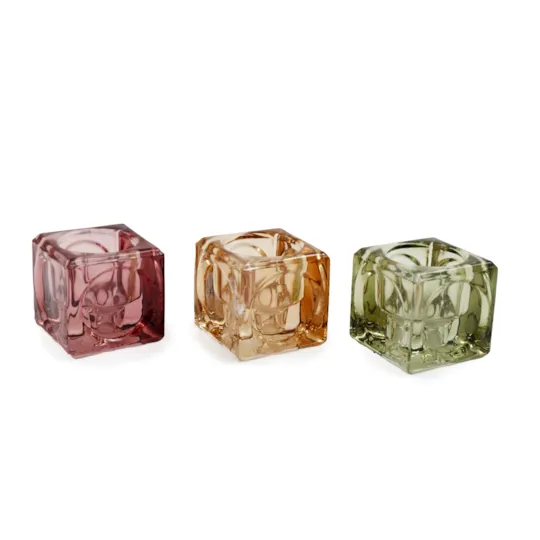 Colored Glass Candle Holders