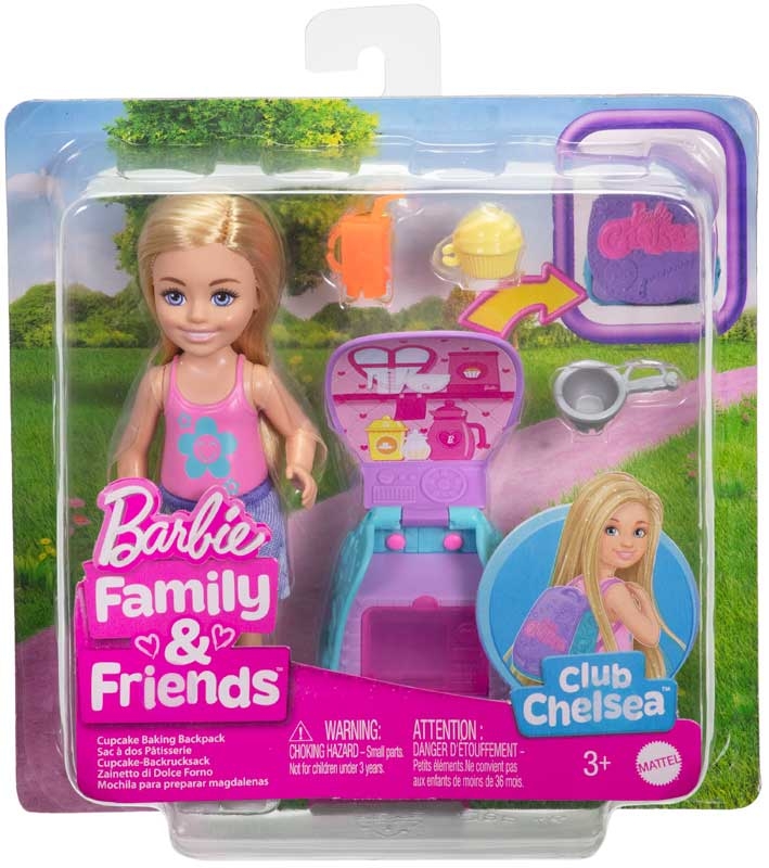 Barbie Family & Friends Club Chelsea Cupcake Baking Backpack Set