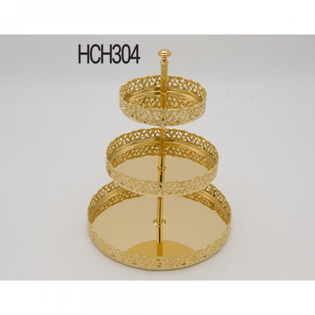 Three-Tier Gold Dessert Stand