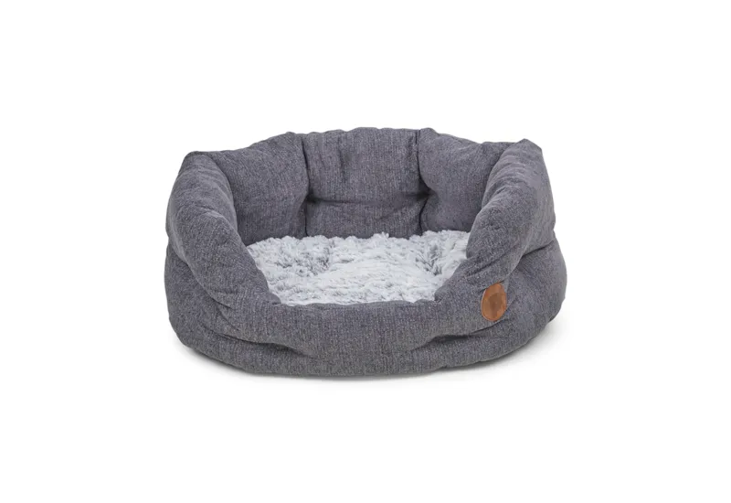 Plush Gray Pet Bed
