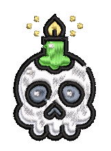 Calavera con vela