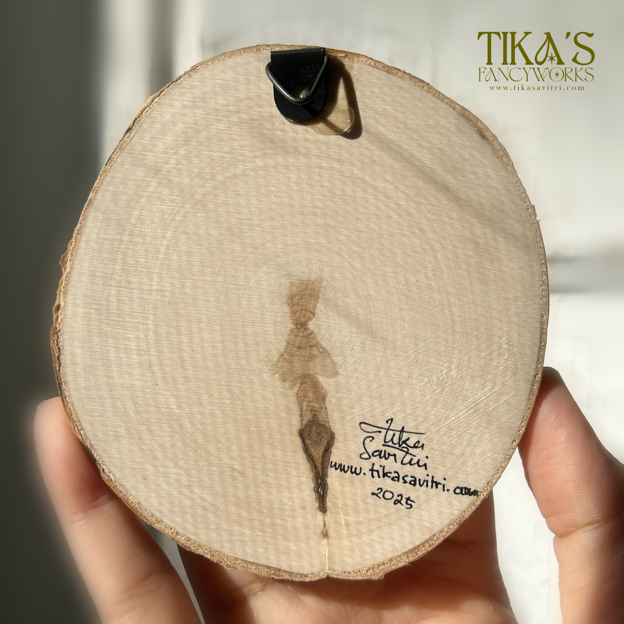 Mini Christmas Tree in Snowy Forest Landscape Painting