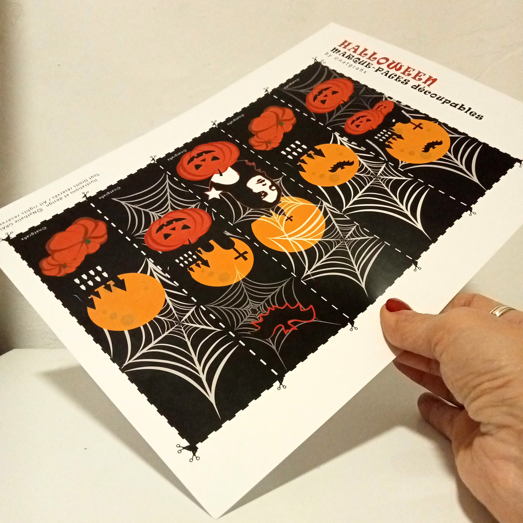 Planche Marque-pages Halloween 