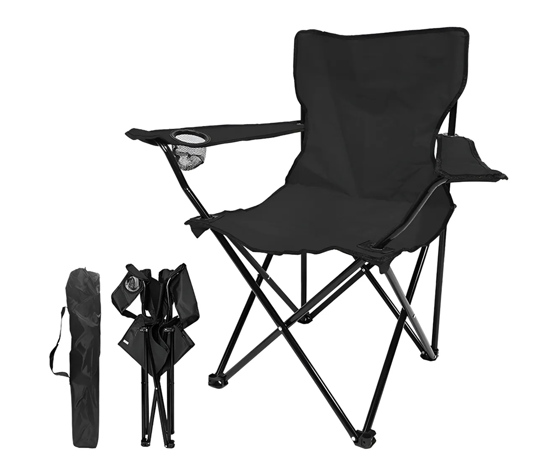 Reposera sillon tela Oxford negro plegable sillon directorio.