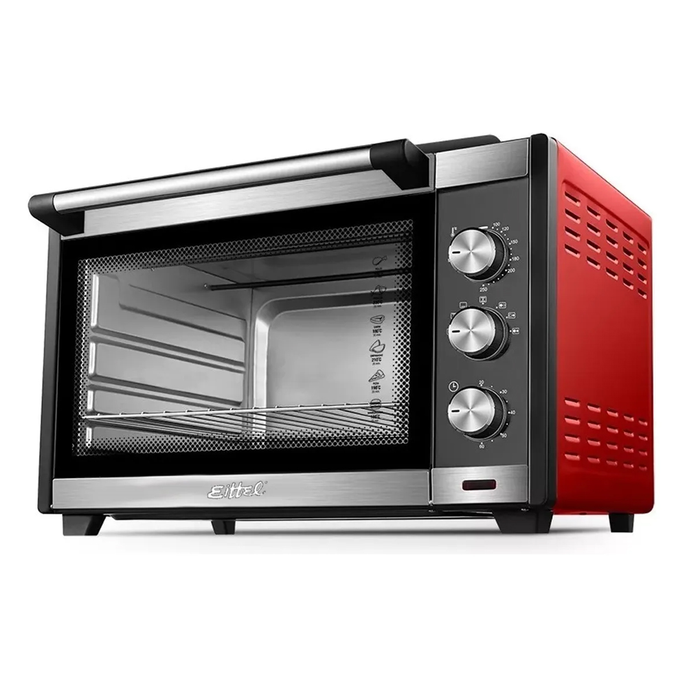 Horno Eléctrico Eiffel con Anafe E-756 ROJO 55lts