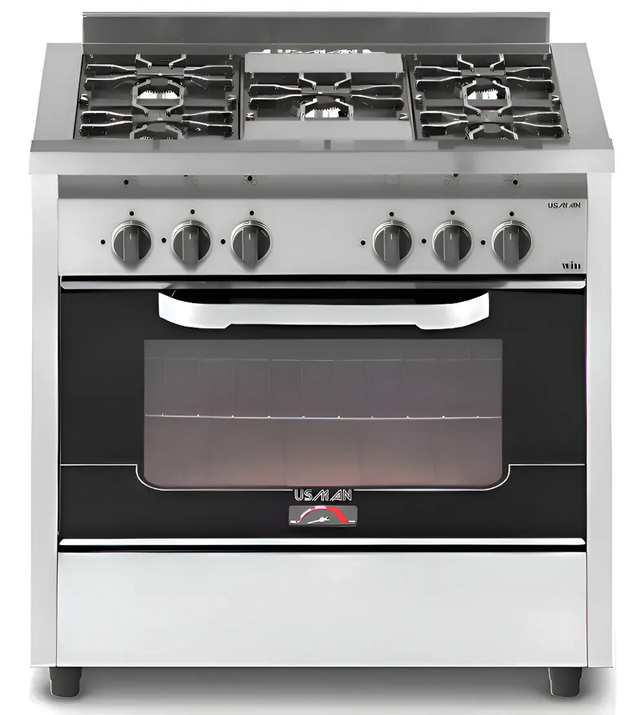 Cocina Usman Industrial Win Up 5 hornallas puera visor 85cm