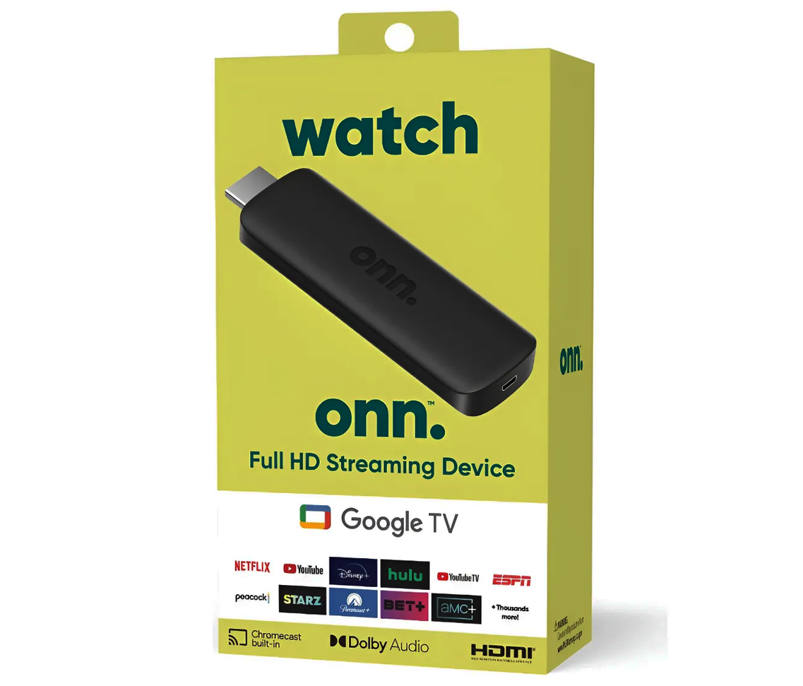 Convertidor Watch onn Stick Full HD Streaming con google tv netflix