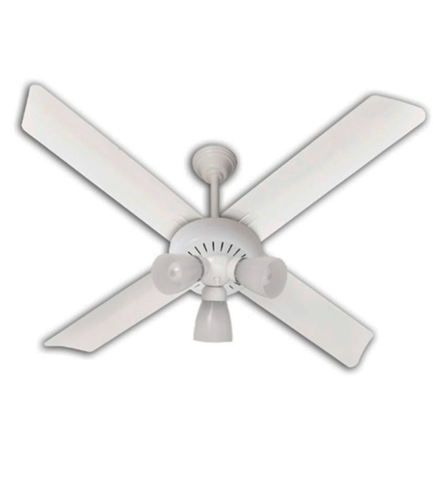 Ventilador de techo Severbon VTA420 acero blanco con luz luz codigo 030034