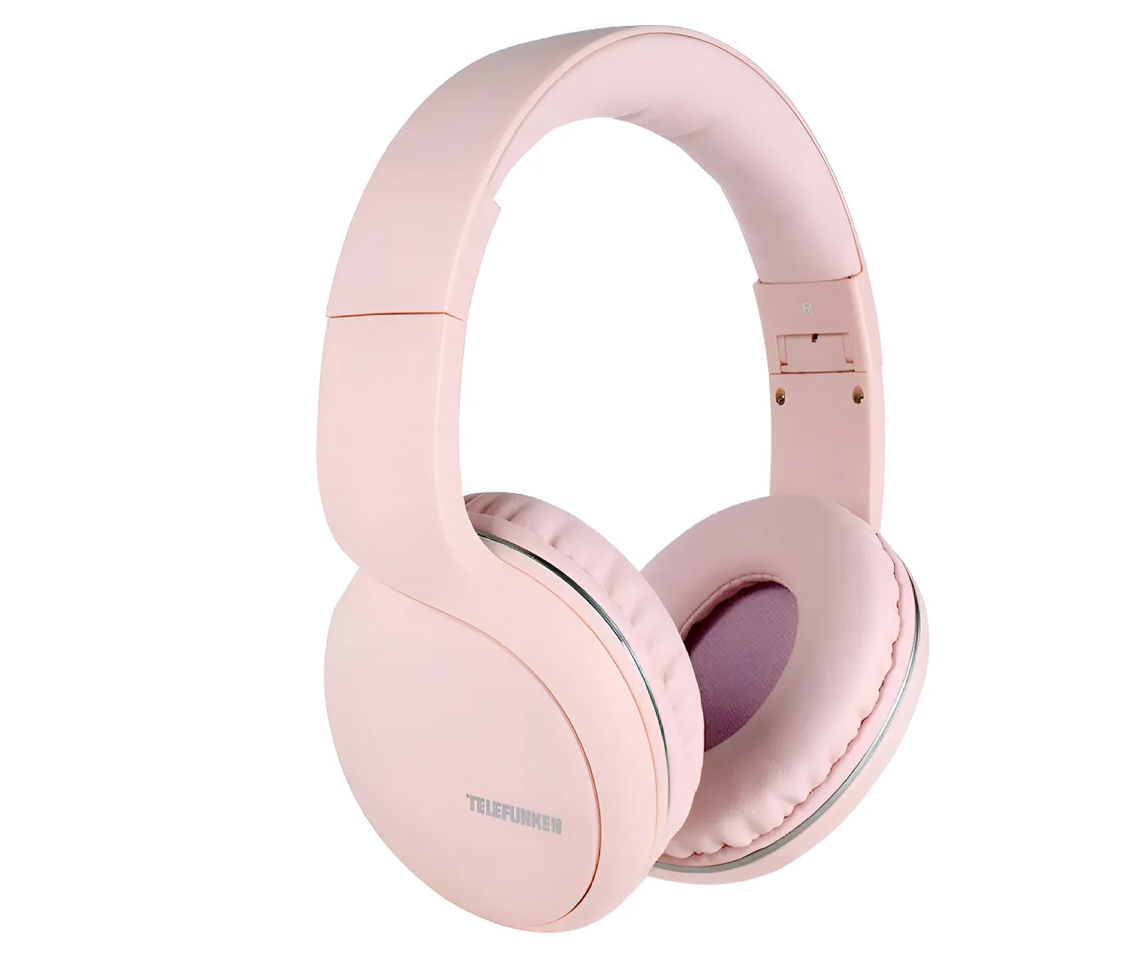 Auricular Telefunken TF-H600BT vincha rosa