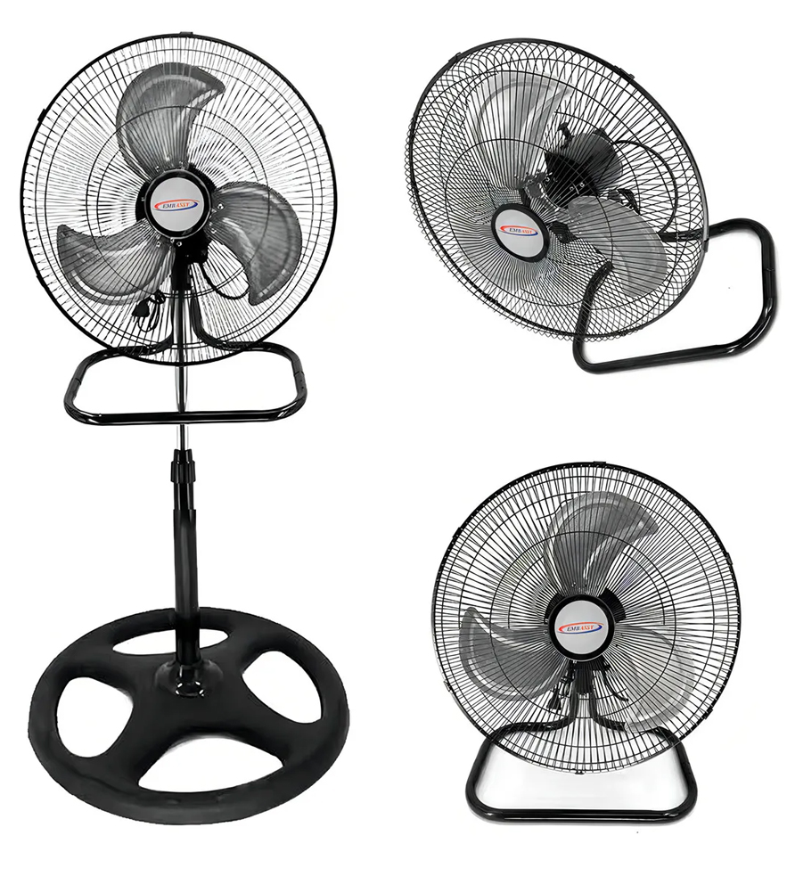 Ventilador de pie Embassy 10pulg. EM-1060 3 en 1 60W 3 aspas